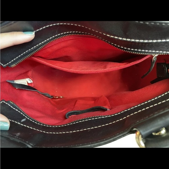 Vintage Dooney & Bourke Gabriella Logo Quilt Bag Black Grey Purse Shoulder Bag - Picture 6 of 14